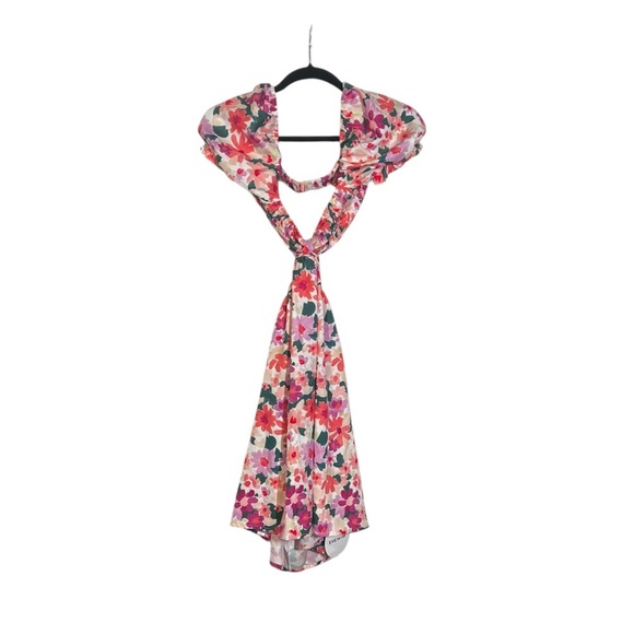 Shein Vcay Floral Dress Pink White Green Size XS NWT Resort Summer Tropical - Picture 1 of 13